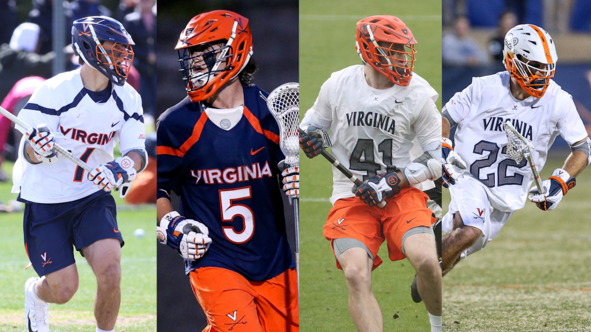 Connor Shellenberger, Matt Moore, Charlie Bertrand, and Ryan Conrad, Virginia Cavaliers men's lacrosse